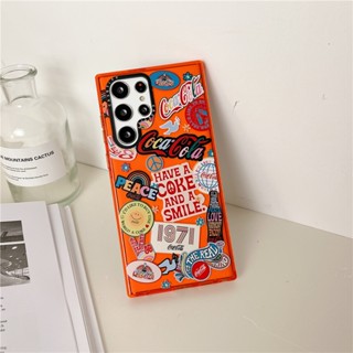 CASETIFY เคสมือถือ TPU แบบนิ่ม ลาย Coca-Cola สีส้ม กันกระแทก สําหรับ Samsung Galaxy S23 Ultra Plus S22 Ultra Plus s21 s20 Ultra Plus