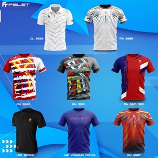 เสื้อยืดแขนสั้น ผ้าไมโครไฟเบอร์ พิมพ์ลาย FELET DRY FIT 2.0 Badminton FLEET