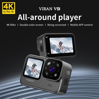 กล้องแอคชั่น 4K/60FPS WiFi ป้องกันการสั่นสะเทือน V9 พร้อมรีโมทคอนโทรล กันน้ํา มุมกว้าง สําหรับเล่นกีฬา