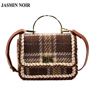 Jasmin NOIR กระเป๋าถือ กระเป๋าสะพายไหล่ ผ้าขนสัตว์ สําหรับสตรี