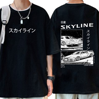 เสื้อยืดลําลอง แขนสั้น คอกลม พิมพ์ลายอนิเมะญี่ปุ่น Drift AE86 Initial D R34 Skyline GTR JDM แฟชั่นฤดูร้อน สําหรับผู้ชาย และผู้หญิง