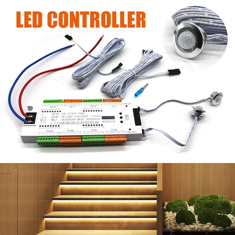 Lndtruction light Controller ไฟ Led บันได PIR Motion Sensor Controller สําหรับบันไดอัตโนมัติ