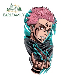 Earlfamily สติกเกอร์ป้องกันรอยขีดข่วน ลายอนิเมะ Jujutsu Kaisen ขนาด 13 ซม. x 6.3 ซม. สําหรับติดตกแต่งประตูรถยนต์ รถจักรยานยนต์ แล็ปท็อป