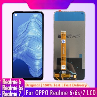 อะไหล่หน้าจอสัมผัสดิจิทัล LCD แบบเปลี่ยน สําหรับ Realme 6S RMX2002 Realme 7 Realme 6 RMX2001