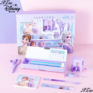 Disney ชุดกล่องของขวัญ เครื่องเขียน ลายการ์ตูนดิสนีย์เจ้าหญิงโฟรเซ่น เหมาะกับโรงเรียนประถม สําหรับเด็กผู้หญิง 2023 ITHQ