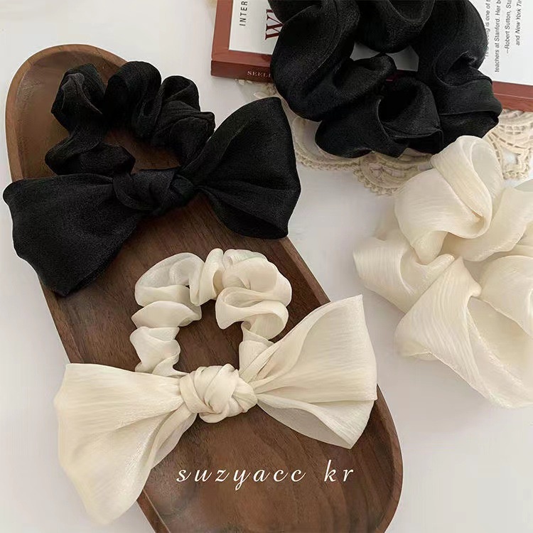 2023หญิงซาตินโบว์ ScrunchyผูกผมยางรัดผมTie Mori Tie Head Tie Head Headdress