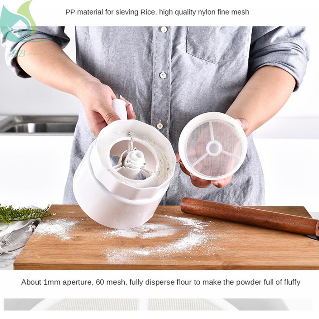 กระชอนร่อนแป้งไฟฟ้าอัตโนมัติ 1 ลิตร แบบมือถือ รูปถ้วย สีขาว สําหรับห้องครัว SHOPQJC1395 - รูปที่ 2