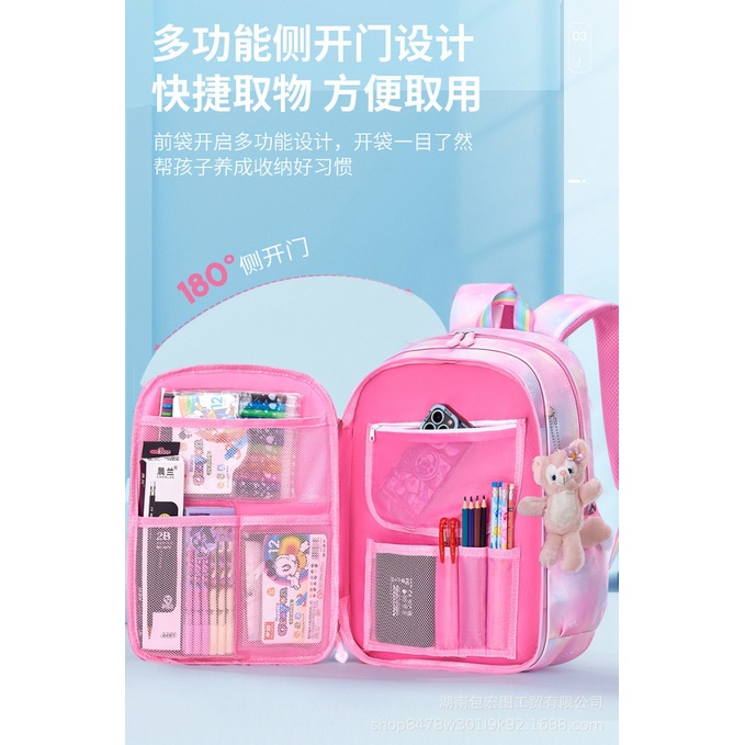 กระเป๋าเป้สะพายหลัง กระเป๋านักเรียน ขนาดใหญ่ จุของได้เยอะ เกรด 1-6 สําหรับเด็กประถม - รูปที่ 5