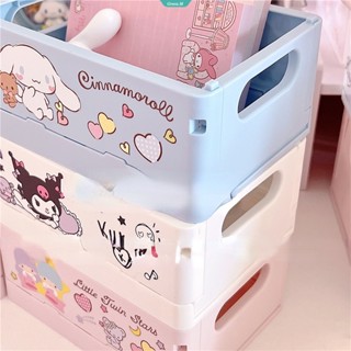 กระเป๋าเครื่องสําอาง พับได้ ลายการ์ตูน Hello Kitty Mymelody Kuromi Cinnamoroll สไตล์ญี่ปุ่น สําหรับเด็กผู้หญิง [GM]