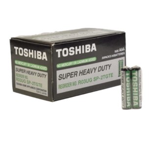 ถ่าน1กล่อง40ก้อน TOSHIBA SUPER HEAVY DUTY/Philips LongLife [ขนาด AAA ก้อนเล็ก 1.5V 40 ก้อน] ถ่าน