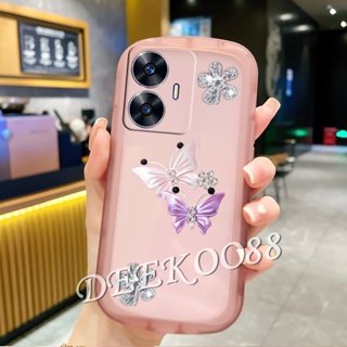 เคสโทรศัพท์มือถือ ซิลิโคนนิ่ม ใส กันกระแทก ลายผีเสื้อน่ารัก สําหรับ Realme C55 10 Pro 5G Coca-Cola Edition 4G RealmeC55