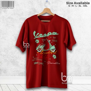 ขายเสื้อยืดผ้าฝ้าย พิมพ์ลายมอเตอร์แข่งรถ Vespa 30s Wrapaja A1210（S-5XL）