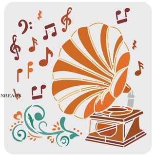 1pc  Gramophone Stencil 30x30cm Reusable Classic Music Phonograph Record Drawing Stencil Music Notes Painting Stencil Flower Stencil for Painting on Wall Wood Furniture and Paper