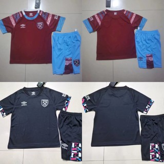 เสื้อกีฬาแขนสั้น ลายทีมชาติฟุตบอล West Ham Union Jersey 2022-23 ชุดเยือน สําหรับเด็กนักเรียนประถม