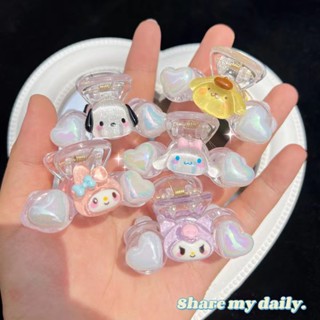 Sanrio Hair Clip Cartoon Cinnamoroll Melody Pachacco Kuromi Flash Claw Clip Hairpin Cute Girls Headdress