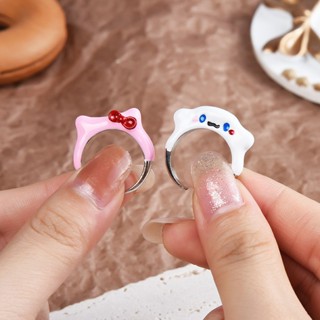 INS Fashion New Product Big Ear Dog Little Cat Versatile Monster Ring Personalized Cute Cartoon Creative Bow Ring