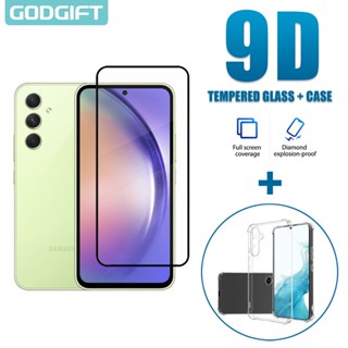 Godgift 2 in 1 เคสกระจกนิรภัย ซิลิโคน กันกระแทก สําหรับ Samsung A54 5G A14 4G A24 A34 A13 A23 A33 A53 A73 A22 A52 A72 A52s 4G 5G