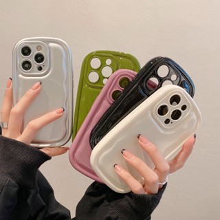 ใหม่ เคสโทรศัพท์มือถือ ขอบคลื่น สีพื้น เรียบง่าย สร้างสรรค์ สําหรับ Apple Iphone IP 7G 8G SE IP 7 Plus 8 Plus IP X XR XS Max IP11 11Pro IP 11 Pro Max IP12 12