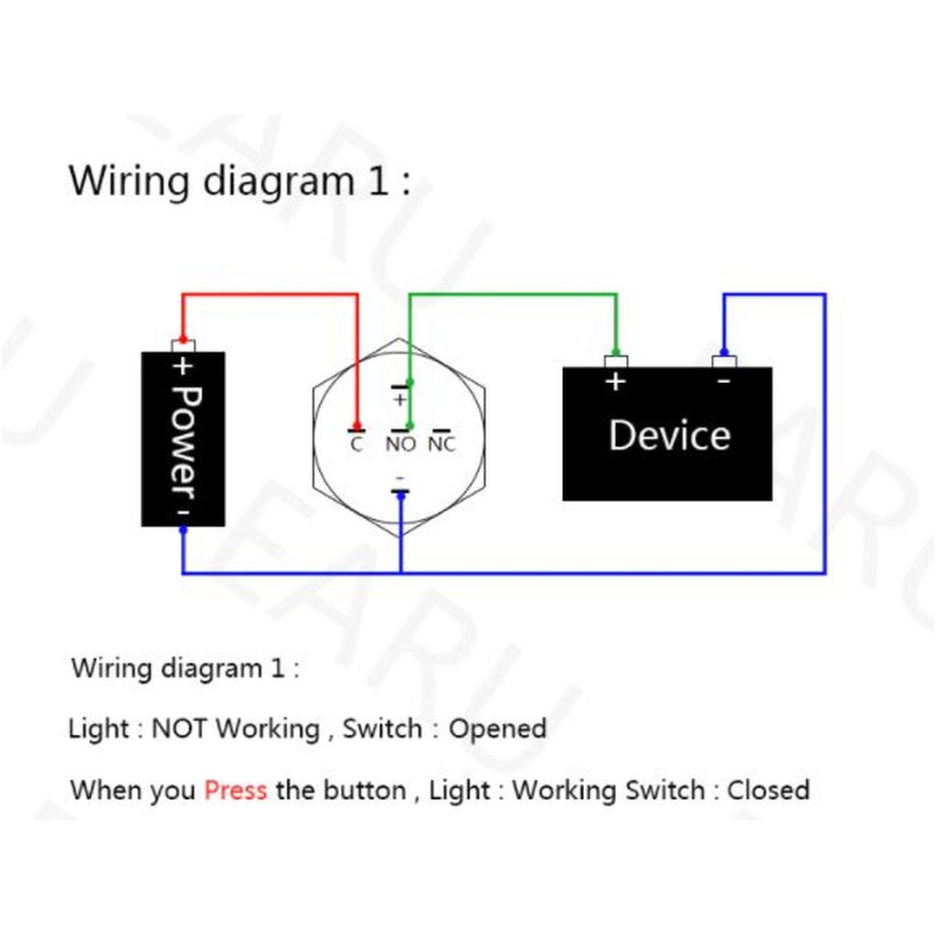 สวิทซ์กันน้ำ ปุ่มโลหะ กดติดกดดับ/ปล่อยดับ 5 ขา 16mm self-locking/reset waterproof power button switch inching LED wit... - รูปที่ 5