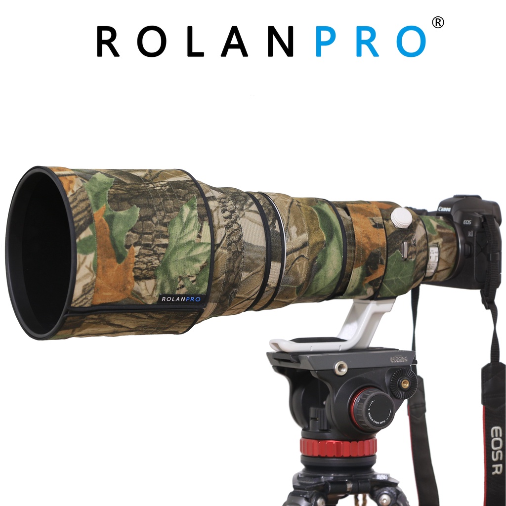 Rolanpro ฝาครอบเลนส์ฮู้ด ลายพราง กันน้ํา สําหรับ Canon RF 400 มม. F/2.8 L IS USM