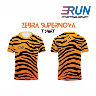 T-Shirt Zebra SUPERNOVA สีส้ม รุ่นมีแขน Orange/Black