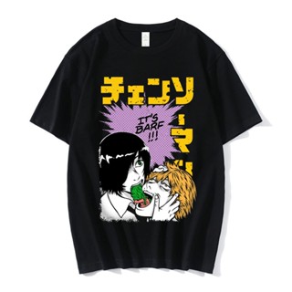 tshirt เสื้อยืดลําลอง ผ้าฝ้าย แขนสั้น พิมพ์ลายการ์ตูนมังงะ Chainsaw Man Himeno Denji แฟชั่นฤดูร้อน สําหรับผู้ชาย(S-5XL)