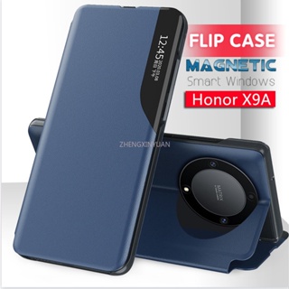 เคสโทรศัพท์มือถือหนัง ฝาพับแม่เหล็ก พร้อมขาตั้ง สําหรับ Honor X9A X9 A Honorx9a