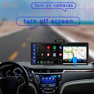 HaoJue เครื่องเสียงรถยนต์แบบพกพา 10in IPS Touchscreen สำหรับ Android Auto Wireless Carplay 2K 1080P Recording Dash Mount