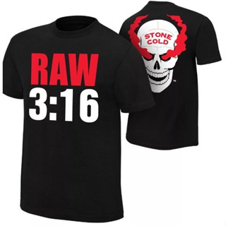 เสื้อยืดแขนสั้นเสื้อยืดแขนสั้นลําลอง พิมพ์ลาย Stone Cold Steve Austin "RAW 3:16" สําหรับผู้ชายS-5XL