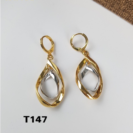 ต่างหูผู้หญิง ที2064 รุ่นใหญ่ 2 สี เครื่องประดับ น้ํา