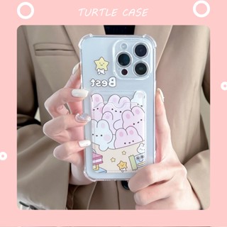 [พร้อมส่ง] เคสโทรศัพท์มือถือ ลายการ์ตูนกระต่าย พร้อมช่องใส่บัตร สําหรับ Apple iPhone 14 13 12 11 PROMAX XS XR XSMAX SE2020 6 7 8PLUS MINI