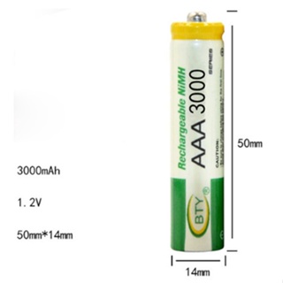 ถ่าน BTY ถ่านชาร์จ AA 3000 mAh Ni-MH Rechargeable battery 4 ก้อน