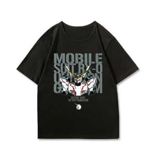 [S-5XL] ใหม่ Mobile Suit Gundam Anime เสื้อยืดผ้าฝ้ายเสื้อยืดแขนสั้นสบายด้านบน