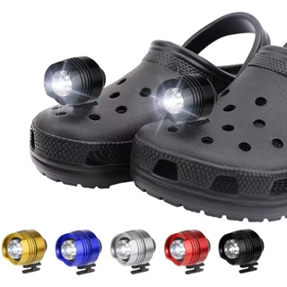 ไฟหน้า Crocs - ไฟฉาย Crocs 2 ชิ้น สําหรับรองเท้า, ไฟ Croc คลิปเปิดสําหรับตกแต่งรองเท้า, อุปกรณ์เสริมรองเท้า 3 โหมด สําหรับวิ่งกลางคืน, เดินสุนัข, ตั้งแคมป์ที่สะดวก