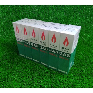 Gas แก๊สไฟแช็ค ขายยกแพ็ค 12 กระป๋อง BUGA Flame GAS บูก้า แก๊สกระป๋องเล็ก ขนาด 50 กรัม บูก้าแก๊ส ชุดสุดคุ้ม ถูก