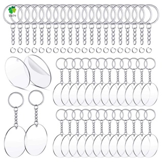 150 Pcs 2 Inches Acrylic Transparent Discs and Key Chains Set, Clear Blank Acrylic Discs Round Keychain for DIY Projects