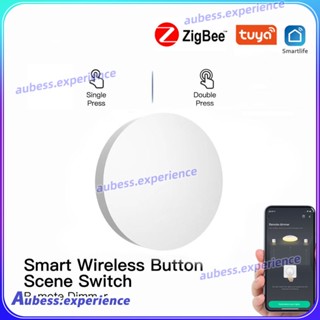 Tuya Zigbee ปุ่มฉากสวิทช์การเชื่อมโยงหลายฉากสมาร์ทสวิทช์แบตเตอรี่ขับเคลื่อนอัตโนมัติทำงานร่วมกับชีวิตสมาร์ท Zigbee อุปกรณ์ Experth