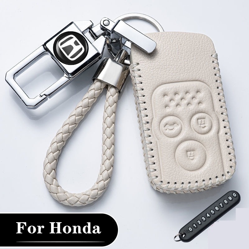 ปลอกกุญแจรถยนต์ แบบหนัง โลหะ อุปกรณ์เสริม สําหรับ Honda City Civic BRV ...