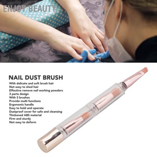 Enjoy Beauty 3 In 1 แปรงทําความสะอาดเล็บ ขนแปรงนุ่ม พร้อมฝาครอบ