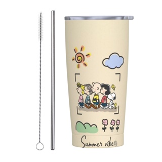 กระติกน้ําร้อน สเตนเลส 304 กันรั่ว ลาย Snoopy สําหรับบ้าน ออฟฟิศ