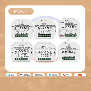 Moes Smart ZigBee โมดูลสวิตช์ไฟ WiFi หรี่แสงได้ ควบคุมผ่านแอพ Alexa Google ควบคุมด้วยเสียง สําหรับบ้าน