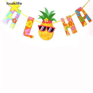 LETH Aloha Hawaiian Tropical Pineapple Garland Bung Home Party Banners   Vary