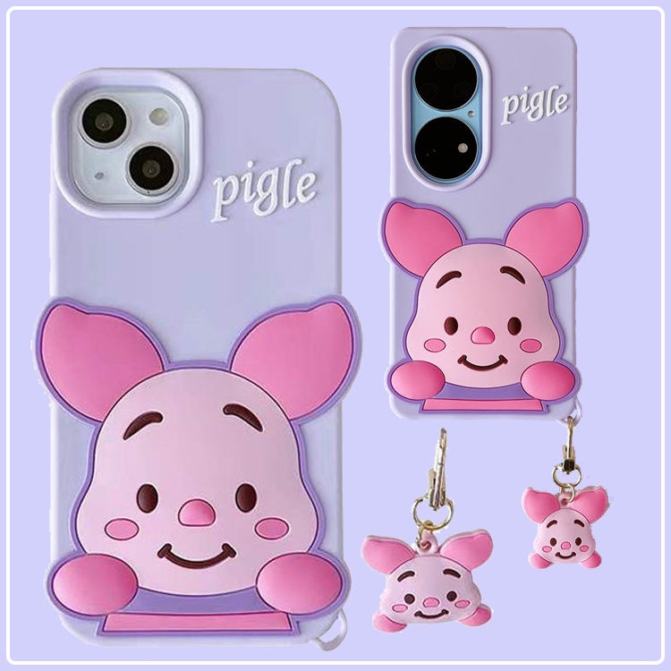 3D กันกระแทก สําหรับ Huawei Y9S Y7A Y8P Y7Pro Y9 prime 2019 P30 P40 P50 Mate40 Mate50 Pro เคสมือถือ Soft TPU Case เคสป้องกัน Cute Cartoon Piggy เปลือกซิลิคอน