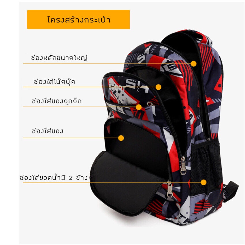 Vodca-กระเป๋าเป้ สายสะพายหลัง ไนล่อน ความจุขนาดใหญ่  LX-3241