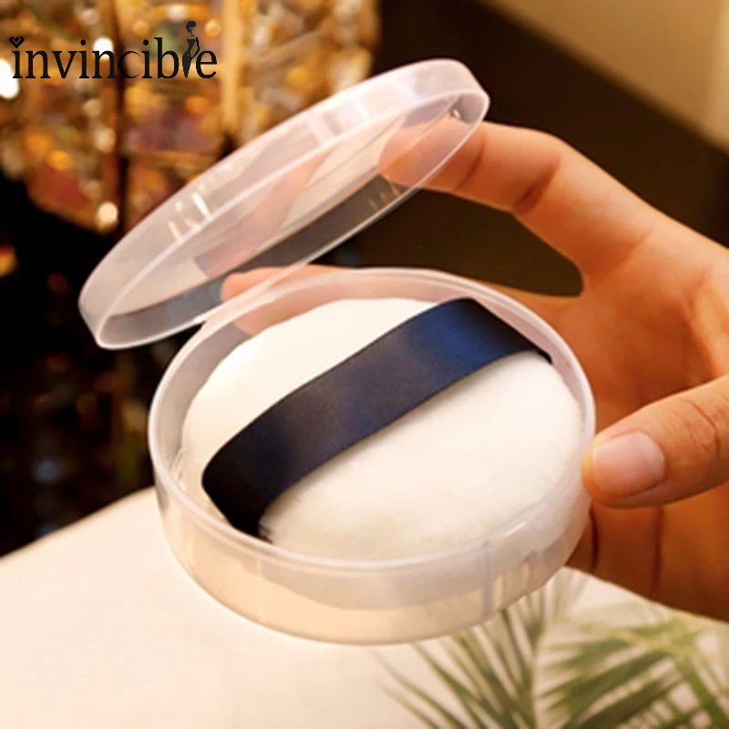 High Capacity Round Transparent Puff Box Case/ Portable Travel Rectangle Cosmetic Storage Box/ Jewelry Display Organizer