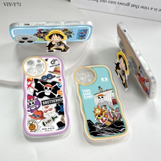 VIVO Y81 Y81i Y85 Y71 Y71i Y91 Y95 Y72 Y52 Y75 Y55 Y76 Y77 5G เคสวีโว่ สำหรับ Case ONE PIECE Luffy Cartoon เคส เคสโทรศัพท์ เคสมือถือ Full Cover Soft Clear Phone Case Shockproof Cases【With Free Holder】