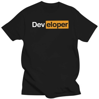 [S-5XL]เสื้อยืด ผ้าฝ้าย แบบนิ่ม พิมพ์ลาย Developer It Programmer Geek สวมใส่สบาย สําหรับผู้ชาย