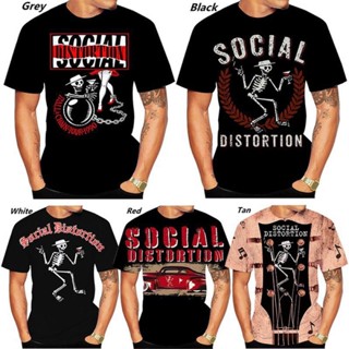 เสื้อยืดแขนสั้นลําลอง พิมพ์ลาย Social Distortion 3 มิติ สไตล์สตรีท แฟชั่นสําหรับผู้ชาย และผู้หญิง 2023