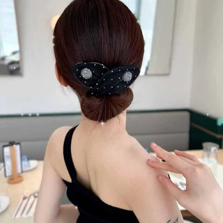 เกาหลีย้อนยุค Organza เลื่อม Twist Bun กิ๊บติดผมผม Bun สไตล์ Hairpin เครื่องประดับผมสําหรับผู้หญิง