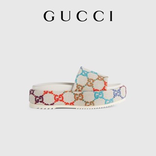 Gucci GUCCI รองเท้าแตะแพลตฟอร์ม ส้นหนา กันน้ํา สําหรับผู้หญิง